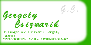 gergely csizmarik business card